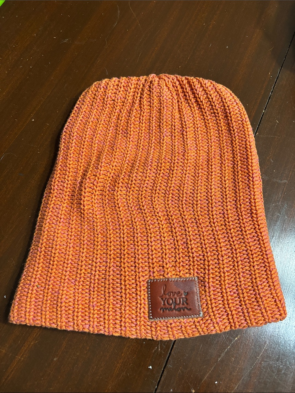 Love Your Melon Orange Ribbed Knit Beanie